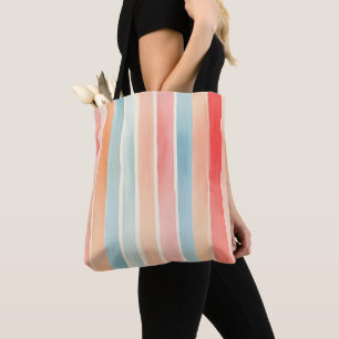 Helle Wasserfarbe Farbige Streifenmuster Tasche
