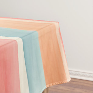 Helle Wasserfarbe Farbige Streifenmuster Tischdecke
