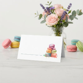 Helle, wasserfarbene Macaros, die Platzkarte