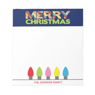 Helle Weihnachtbeleuchtung Personalisiert Notepad Notizblock