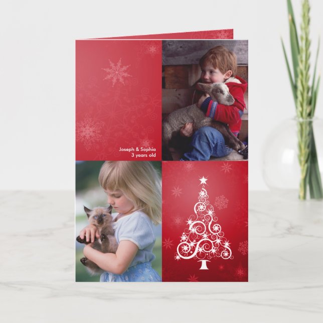 Helle Weihnachten geklappte Fotokarte (Vorderseite)