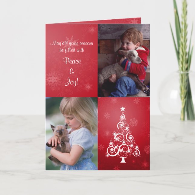 Helle Weihnachten geklappte Fotokarte (Vorderseite)