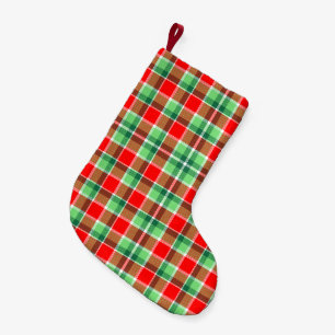 Helle Weihnachten Karierter Strumpf Kleiner Weihnachtsstrumpf