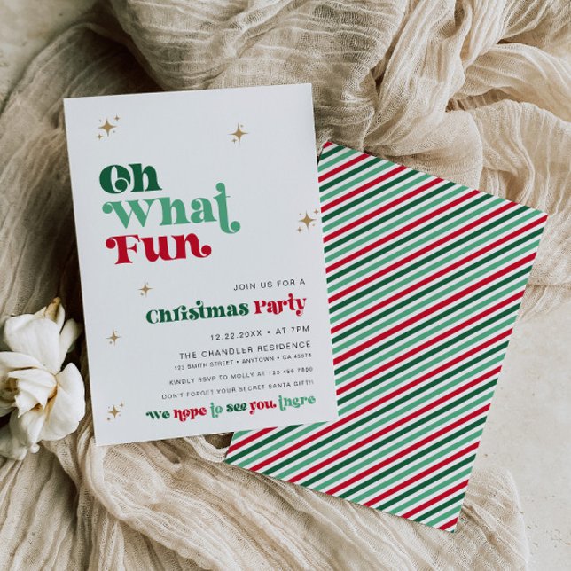 Helle Weihnachts-Party Einladung Retro Boho Spaß (Von Creator hochgeladen)