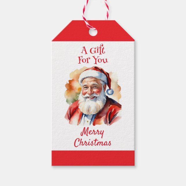 Helle Weihnachtsfeier Weihnachtsmann Frohe Weihnac Geschenkanhänger (Vorderseite)