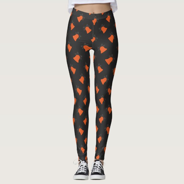 Helle Weihnachtsglocken Pattern Leggings (Vorderseite)
