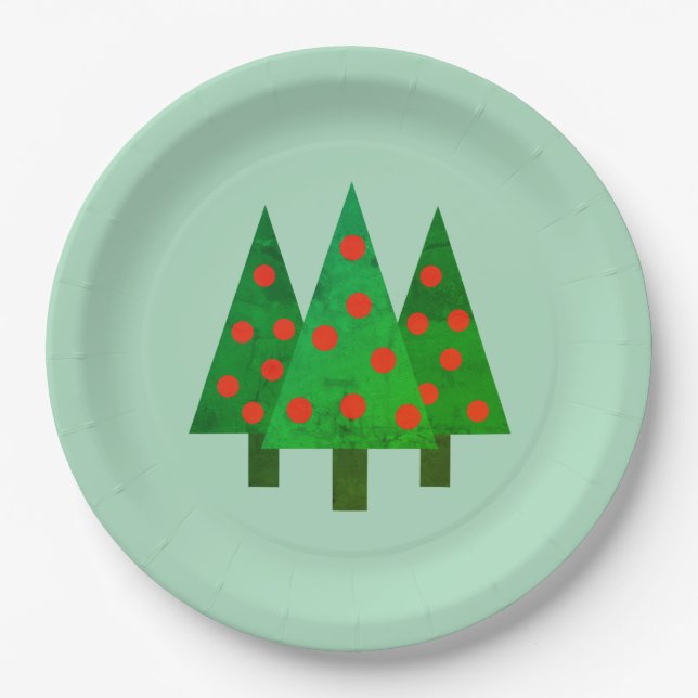 Helle Weihnachtsgrotte auf Grün Pappteller (Vorderseite)