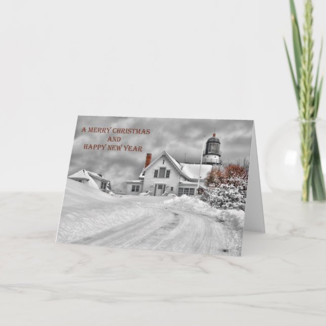 Helle Weihnachtskarte KapElizabeth Feiertagskarte (Vorderseite)