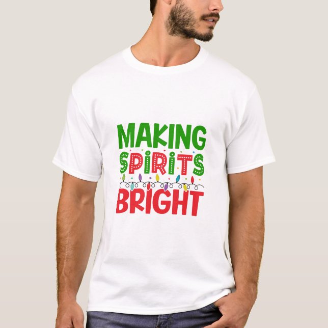 Helle Weihnachtspririt-Familie T-Shirt (Vorderseite)