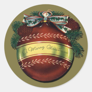 Helle Weihnachtsschmucksticker Runder Aufkleber