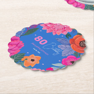 Helle Wildblumen Pink Blue Geburtstagsparty Untersetzer