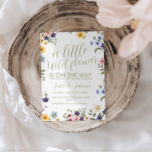 Helle wilde Blumen Baby Shower Einladung