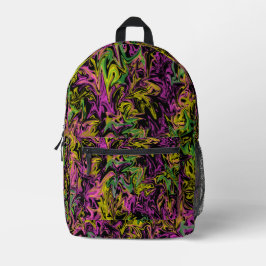 Helle Wirbel in Rosa Gelbschwarz Abstrakt Bedruckter Rucksack