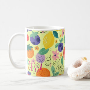 Helle Zitrusfrucht und Beeren Verspielte Sommerkun Kaffeetasse