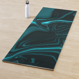 Helle zyanische und dunkle Kurven auf dunklem Hint Yogamatte