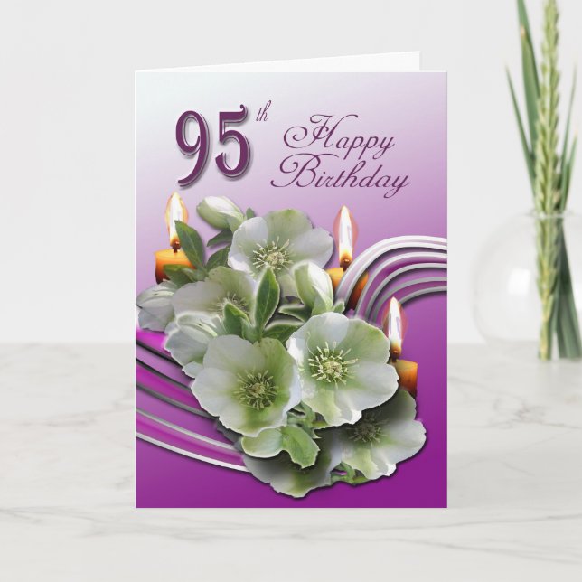 Hellebohrer 95. Geburtstag wünscht Grußkarte Karte (Vorderseite)