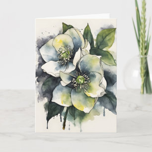 Hellebore - Aquarellblumen Karte