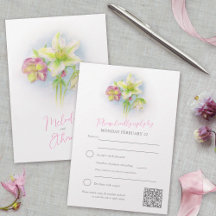 Hellebore Aquarellkunst Frühjahrshochzeit QR-Code
