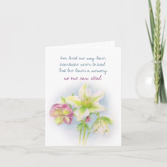 Hellebore Blume Beileidsausgabe Beileid-Karte Karte (Vorderseite)