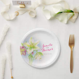 Hellebore für Hochzeitsfeiern personalisierte Tell Pappteller