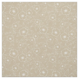 Hellebore Handgezeichnetes Beige-neutrales Muster Stoff