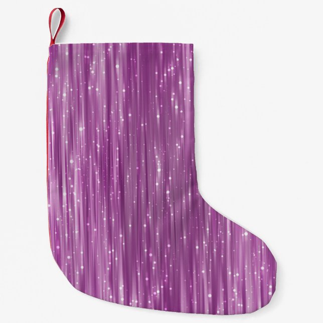 Heller, abstrakt rosa Hintergrund mit Glitzer Kleiner Weihnachtsstrumpf (Vorderseite)