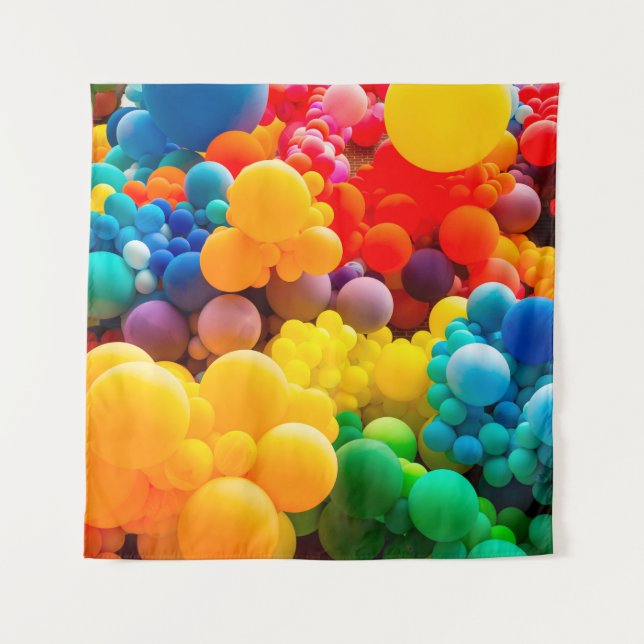 Heller, abstrakter Hintergrund des Wirrwarts von R Wandteppich (Vorderseite)