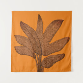 Heller Bananenausschnitt Pflanze Kupfer Look Wandteppich