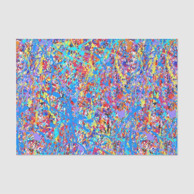Heller blauer Farben-Spritzer abstrakt Seidenpapier (Vorderseite)