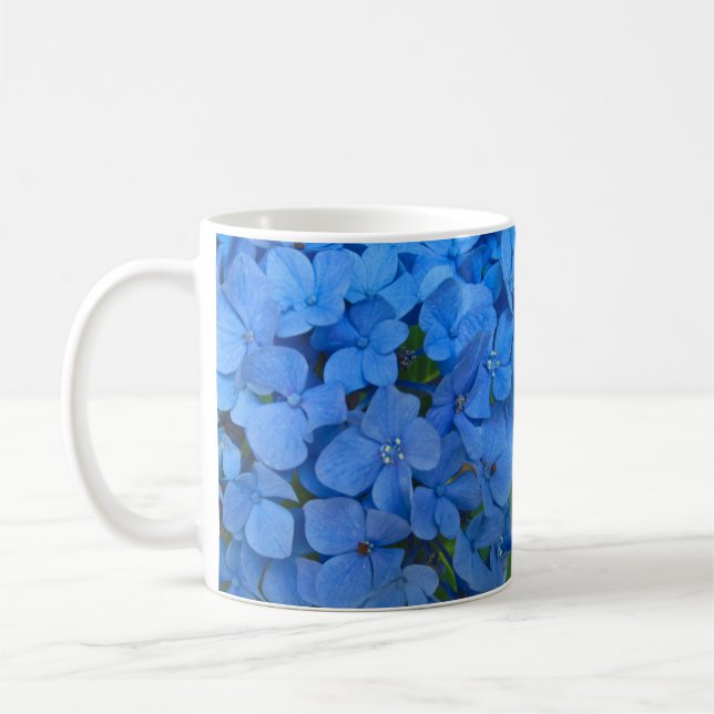 Heller blauer Hydrangea Kaffeetasse (Links)