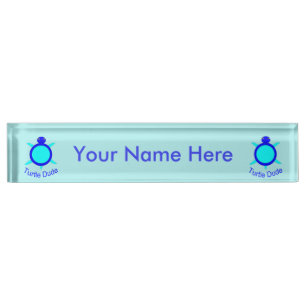 Heller blauer Schildkröten-Typ individueller Name Namensplakette