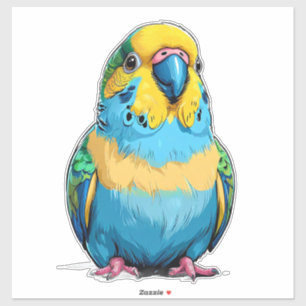 Heller Blauer Sittich-Aufkleber Niedliche Vogel-Ku Aufkleber