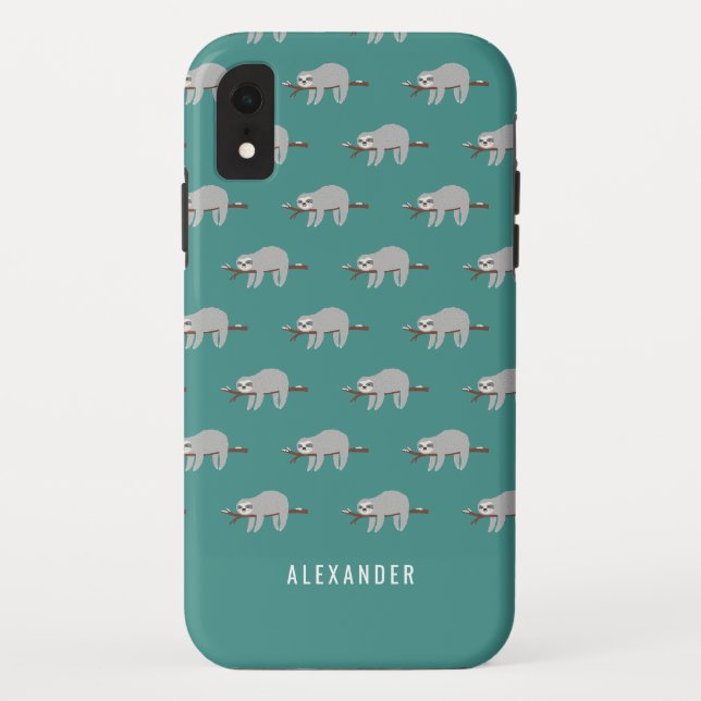 Heller bunter Spaß-Cartoon Sloth Case-Mate iPhone Hülle (Rückseite)