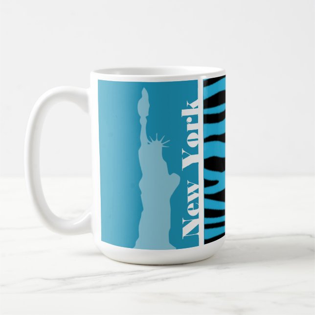 Heller Cerulean Zebra-Tierdruck; New York Kaffeetasse (Links)