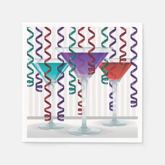 Heller Cocktail und Band Serviette (Vorderseite)