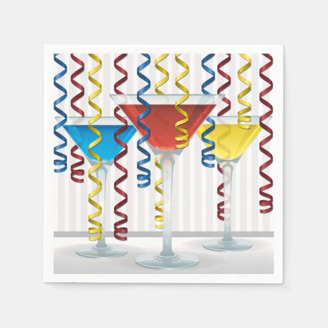 Heller Cocktail und Band Serviette (Vorderseite)