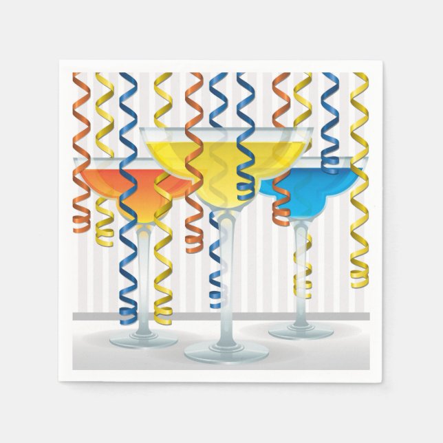 Heller Cocktail und Band Serviette (Vorderseite)