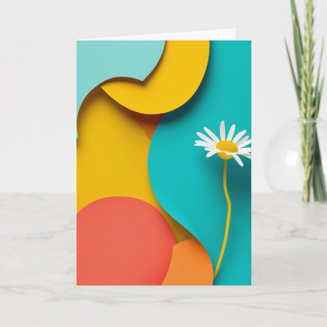 Heller Daisygarten blüht Karte (Vorderseite)