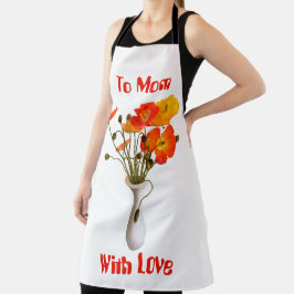 Heller, farbiger Mohn mit Botschaft Schürze