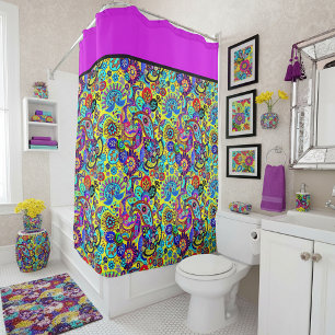 Heller floraler Paisley-Duschvorhang Duschvorhang
