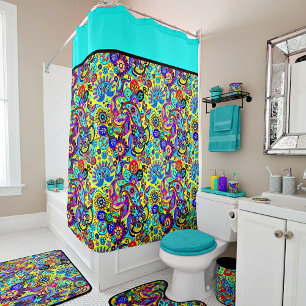 Heller floraler Paisley-Duschvorhang Duschvorhang