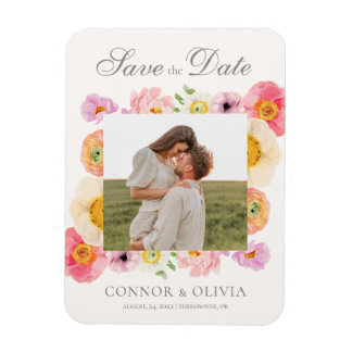 Heller floraler Save-the-Date-Magnet Magnet