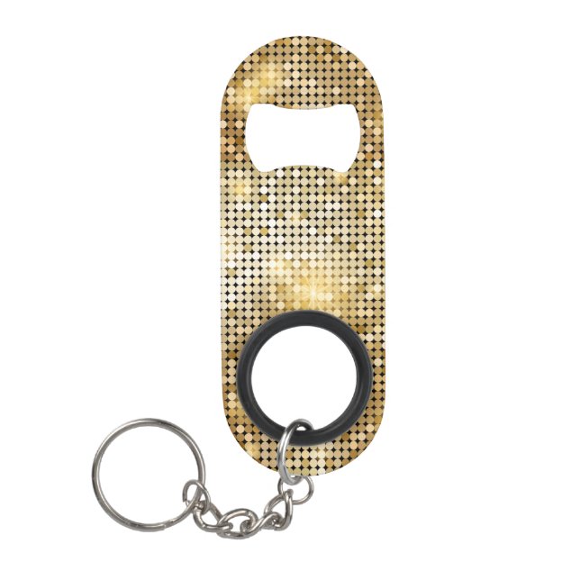 Heller funkelnder goldener schlüsselanhänger flaschenöffner (Vorderseite)