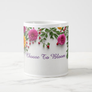 Heller Gartenblumenkranz mit farbenfrohem Sommer Jumbo-Tasse