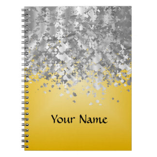 Heller Gelb- und Imitat-Glitter Notizblock