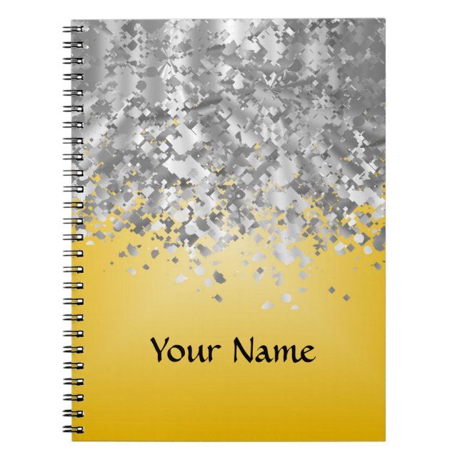 Heller Gelb- und Imitat-Glitter Notizblock (Vorderseite)
