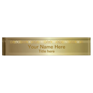 Heller glänzender Name und Titel des Gold  DIY Namensplakette