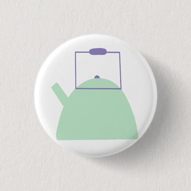 Heller grüner Teekessel Button (Vorderseite)