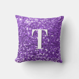Heller Lila Glitzer Mit Monogramm Kissen