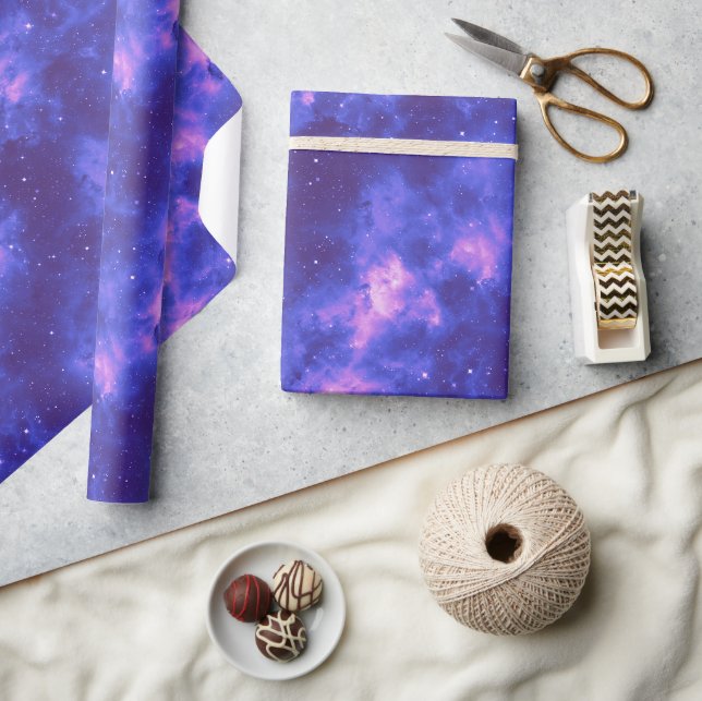 Heller Lila Nebel Night Sky Weltraum Geschenkpapier (Kunsthandwerk)